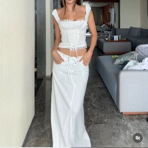 Lioness white maxi skirt